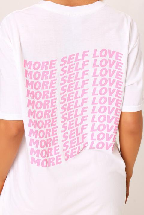 White 'more Self Love' Oversized Tshirt