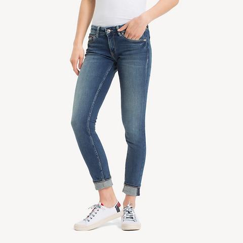 Jeans Skinny Fit A Vita Bassa Effetto Sbiadito