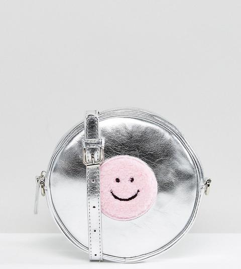 Bolso Bandolera Redondo En Plateado Con Piel Sintética Exclusivo De Lazy Oaf