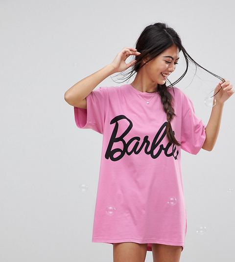 Asos Petite - T-shirt Del Pigiama Con Logo Barbie - Rosa