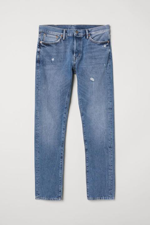 Slim Straight Jeans - Azul