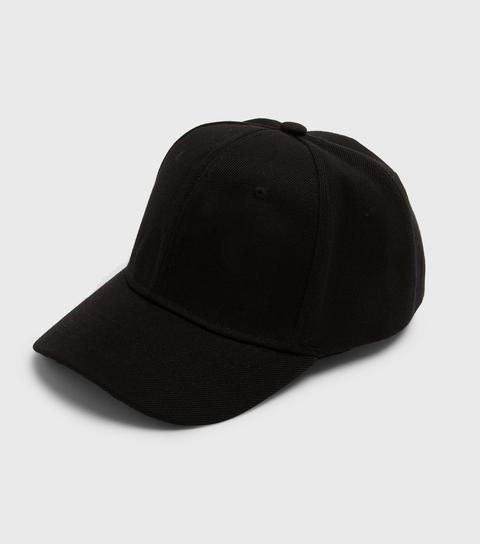 Black Canvas Cap New Look