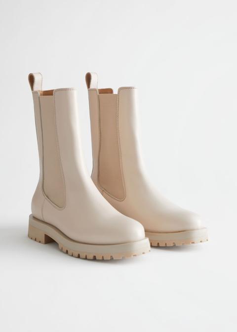 & other stories chunky sole leather chelsea boots