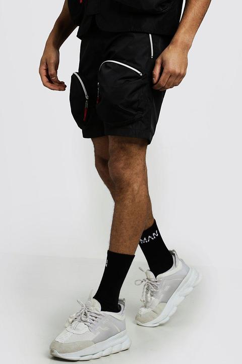 Utility Shorts With Zip Details