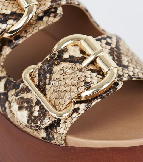 new look tan sliders
