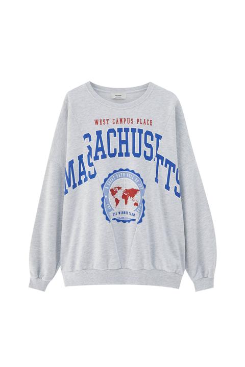 Sudadera Gris Texto Cortado