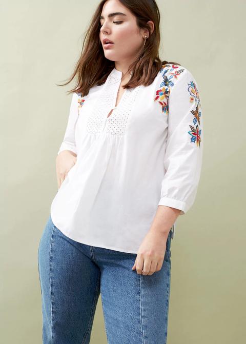 Camisa Algodón Bordada
