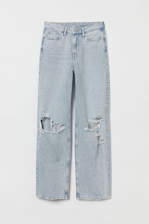 Loose Straight High Jeans - Blue