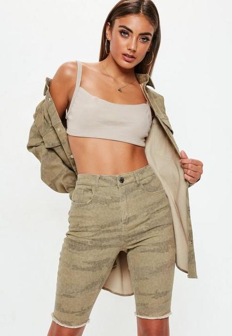 Sand Denim Camo Cycling Shorts, Sand