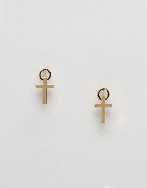Pendientes Largos Con Cruz Pequeña De Asos