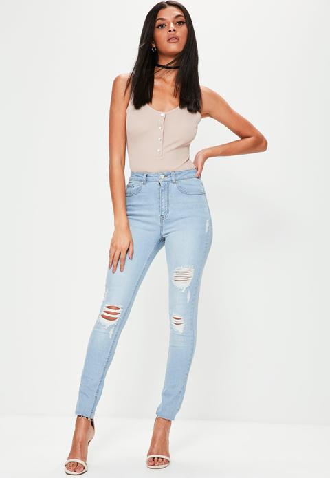 Blue Sinner High Waisted Ripped Skinny Jeans