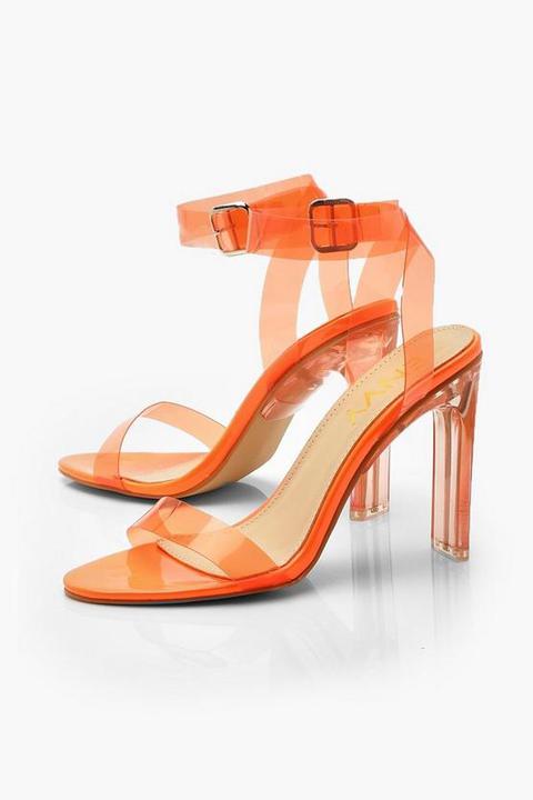 orange clear heels