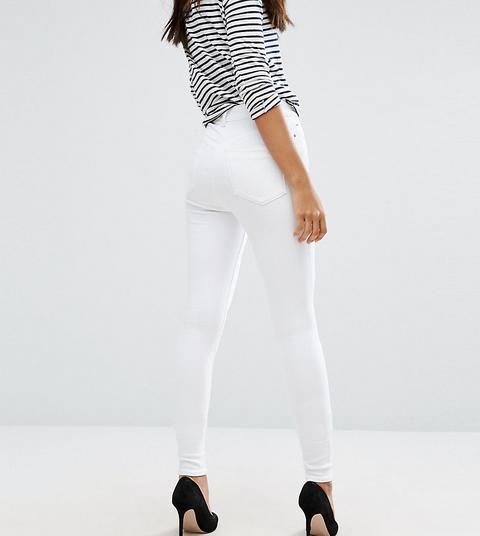 Asos Design Tall - Ridley - Enge Jeans In Weiß - Weiß