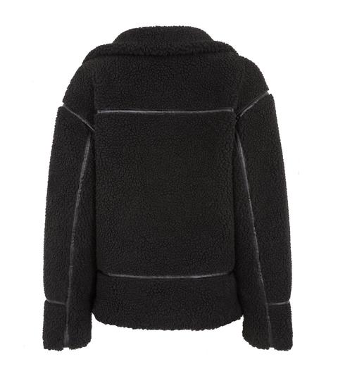 Black Teddy Aviator Coat New Look