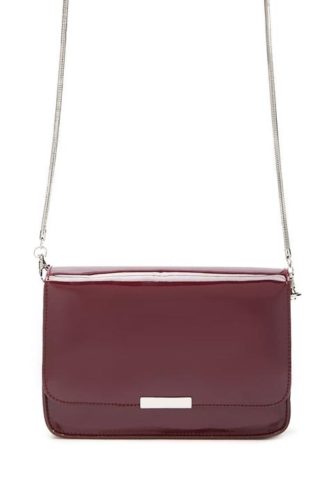 Faux Patent Leather Crossbody Bag