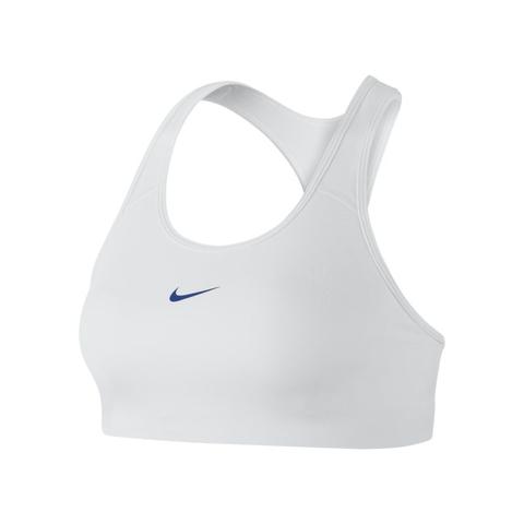 Nike Swoosh Sujetador Deportivo De Sujeción Media Con Almohadilla De Una Sola Pieza - Mujer - Blanco