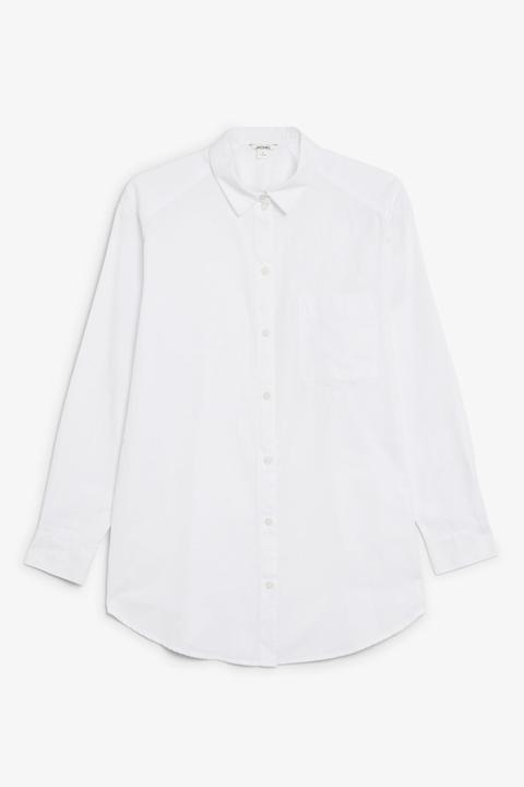 Oversized Cotton Shirt - White