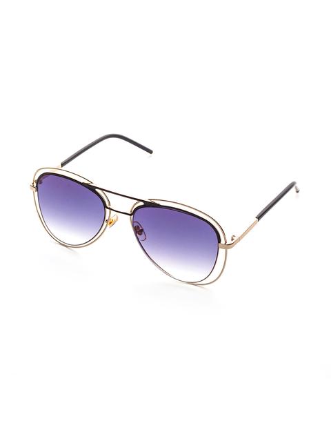 Gafas De Sol Con Doble Puente Brazo De Metal Y Lentes Violeta