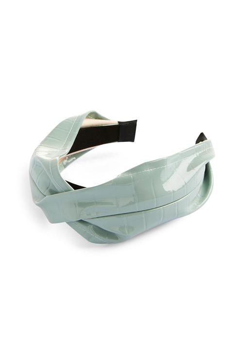 Mint Faux Leather Twist Headband