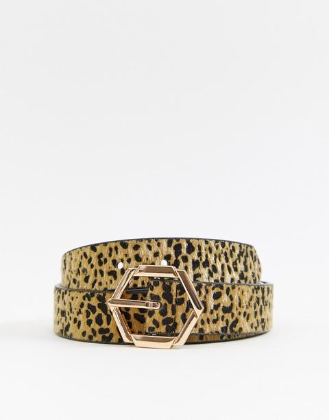 Cinturón Para Vaqueros Con Diseño Hexagonal Y Estampado De Leopardo De Accessorize-multicolor