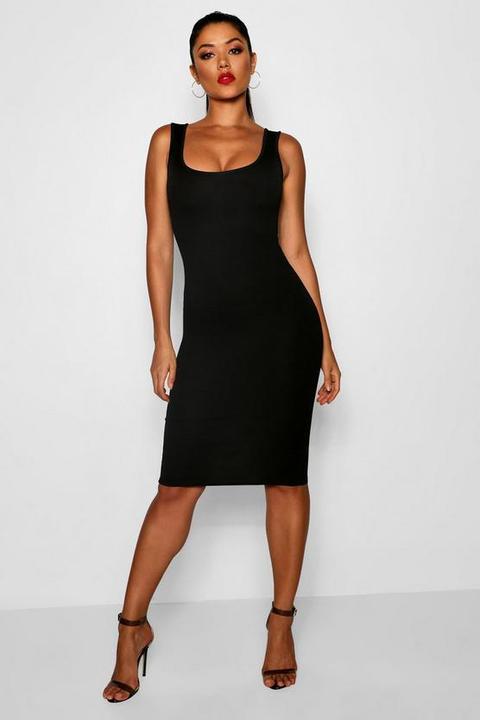 Longline Square Neck Midi Dress