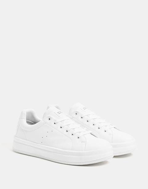 Sneaker A Tinta Unita Con Scritta