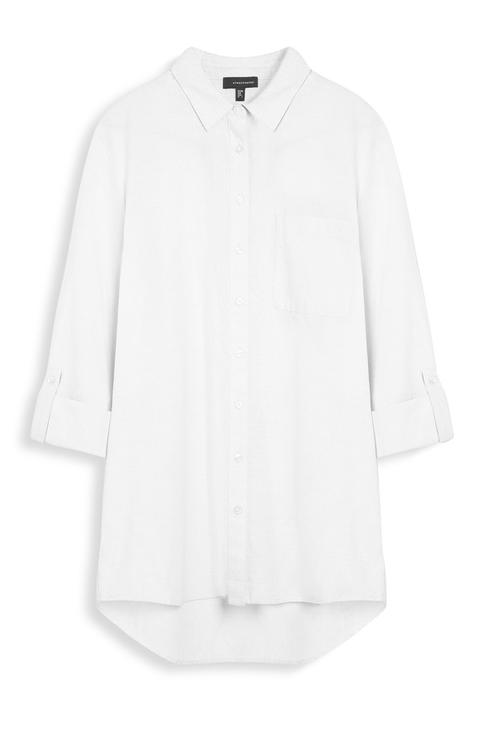 Camisa Larga Informal Blanca