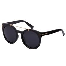 Gafas De Sol Redondo De Tamaño Grande Con Lentes Negros