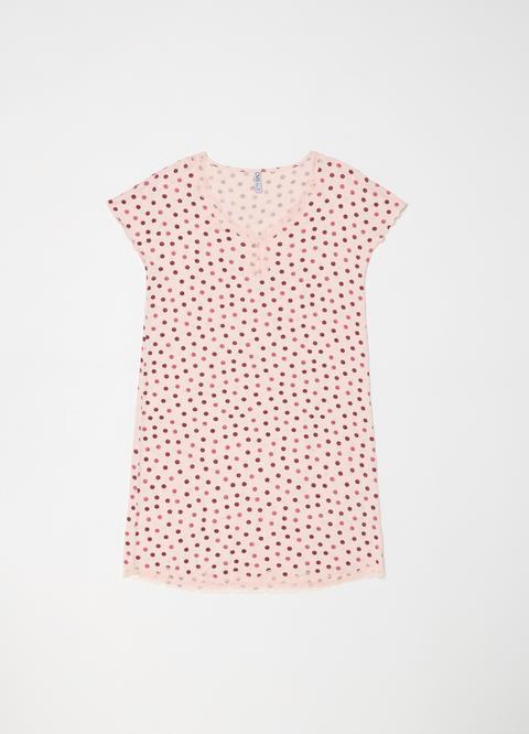 Camicia Da Notte Stretch Fantasia Pois