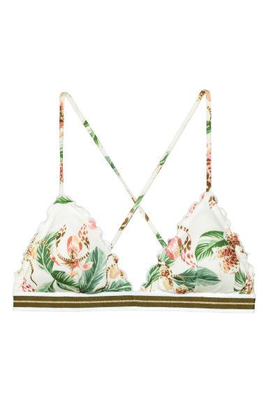 H & M - Padded Triangle Bikini Top - White