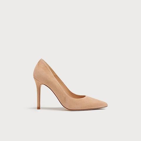 Fern Beige Suede Pointed Toe Courts