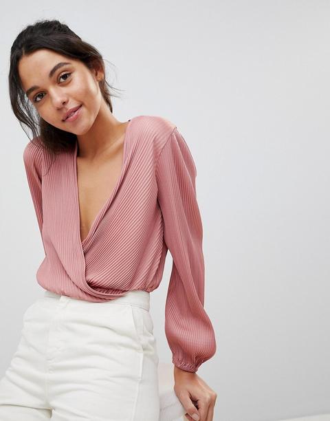 Asos - Top A Portafoglio Corto Plissettato - Marrone