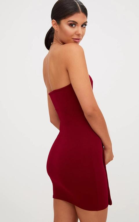 burgundy bandeau dress