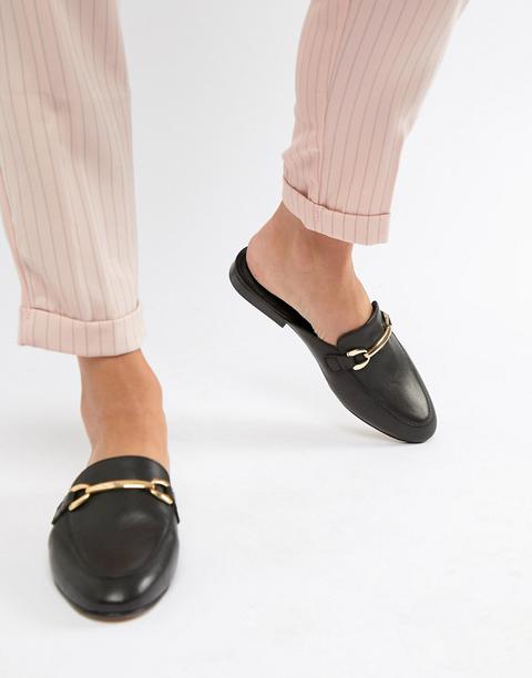 Asos Design Moves Leather Mule Loafers