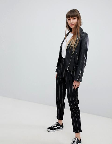 New Look - Pantaloni A Righe Easy-on - Nero