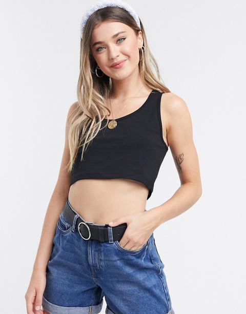 Outrageous Fortune Loungewear Racer Back Crop Top In Black