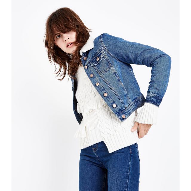 blue borg denim jacket