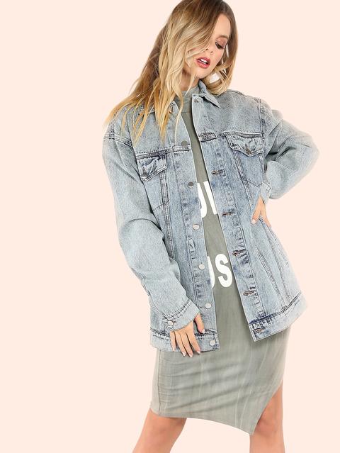 Mineral Wash Oversized Denim Jacket