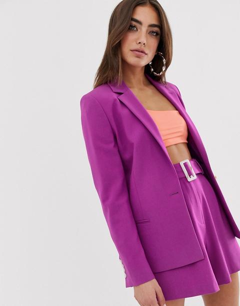 Blazer De Traje En Violeta Forever De Asos Design