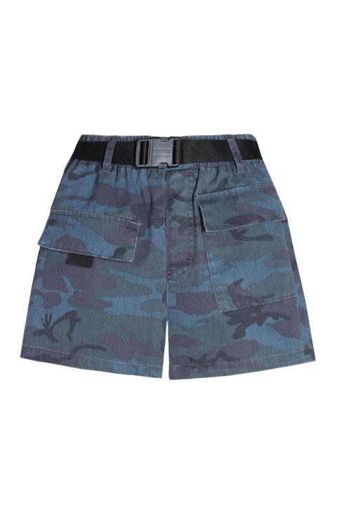 Pantalón Corto De Camuflaje Azul