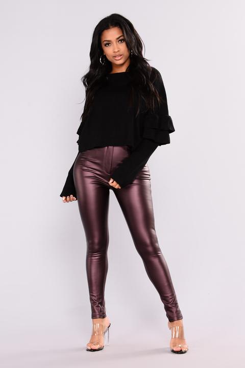 Carina High Rise Pants - Plum