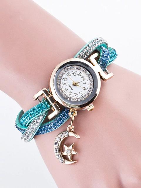 Rhinestone Studded Bracelet Watch