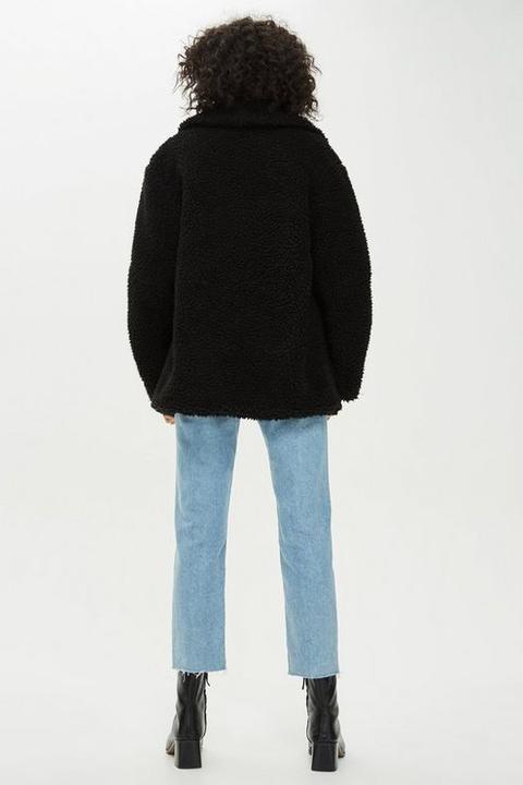 topshop borg zip up jacket