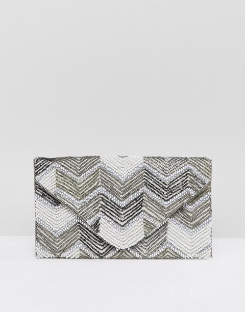 New Look - Pochette A Busta Con Perline - Crema