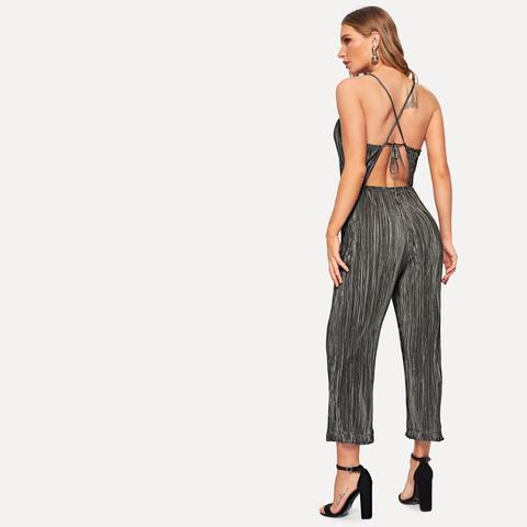 Tuta Capestro Plissettato Con Spalle Cadenti