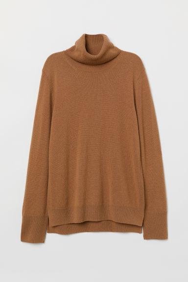 H & M - Pullover Collo Alto Cashmere - Beige