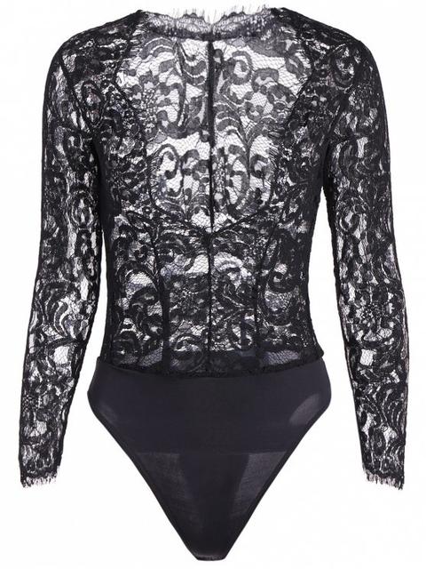 Body De Encaje Guipur Black