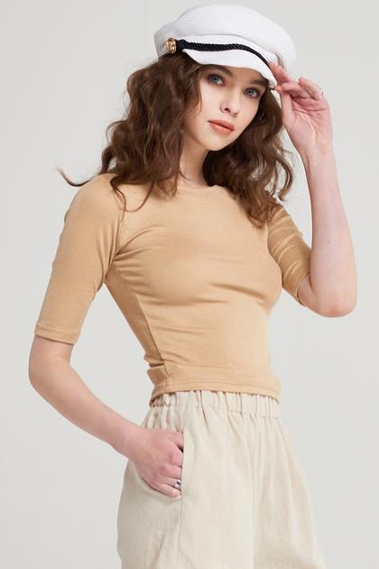 Dacey Round Neck Cropped T-shirt