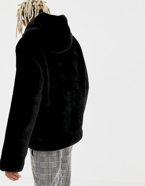 asos black fur coat