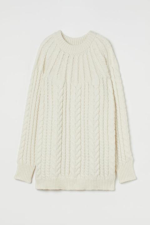 Cable-knit Jumper - White